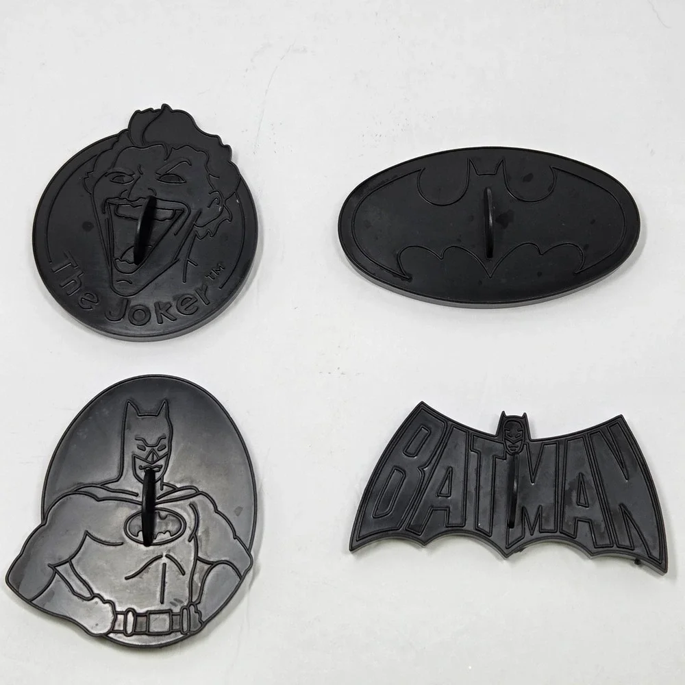 1989 Wilton Batman The Joker Cookie Cutter Set 4pc Black Plastic DC Vintage